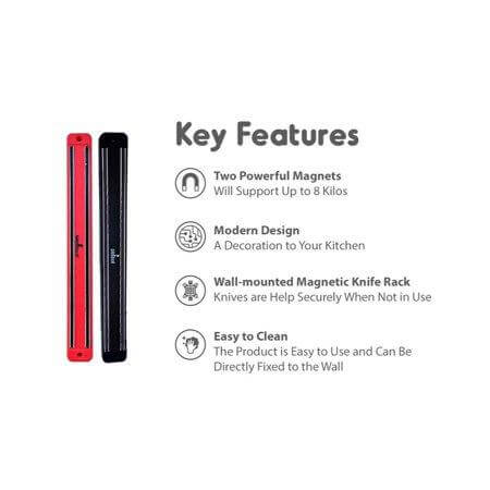 Magnetic Knife/Tool Rack - 3 Red